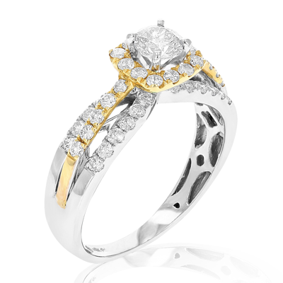 Vir Jewels 1 Cttw Diamond Engagement Ring 14k Two Tone White And Yellow Gold Bridal