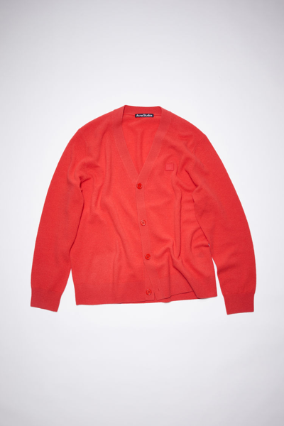 Shop Acne Studios Wool Knit Cardigan In Sharp Red