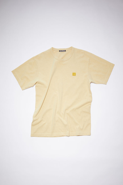 Shop Acne Studios Crew Neck T-shirt In Pale Yellow Melange