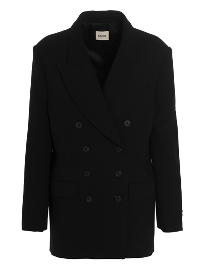 Shop Khaite Tanner Blazer Jacket In Black