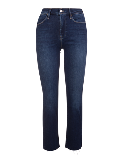 Shop Frame Woman Le High Straight Jeans In Sanctuary In Blu Scuro