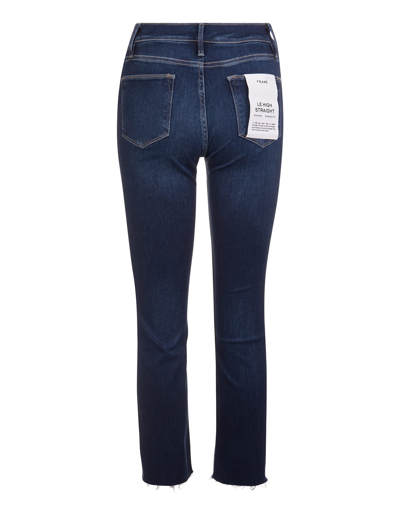 Shop Frame Woman Le High Straight Jeans In Sanctuary In Blu Scuro