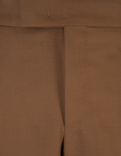 Shop Pt01 Slim Fit Tailored Trousers In Brown Wool And Mohair In Marrone