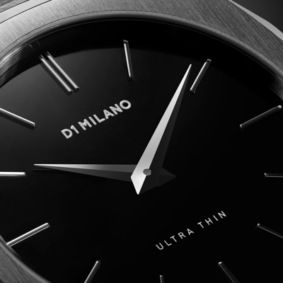 Shop D1 Milano Watch Ultra Thin Nylon 40 Mm In Black/gun Metal