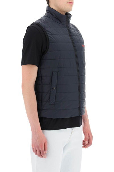 Shop Hugo Recycled Fabric Padded Vest In Blue