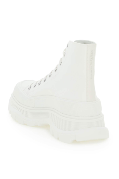 Shop Alexander Mcqueen Tread Sleek High-top Snekaers In White