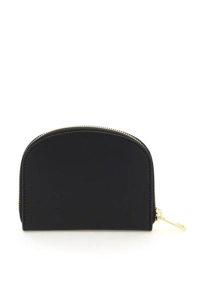 Shop Apc Demi-lune Compact Wallet In Black