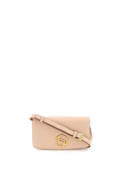 Shop Stella Mccartney S-wave Crossbody Bag In Beige,pink