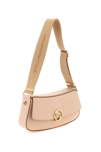 Shop Stella Mccartney S-wave Shoulder Bag In Beige,pink