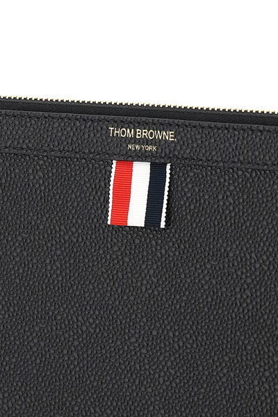 Shop Thom Browne Leather Medium Document Holder Pouch In Pink