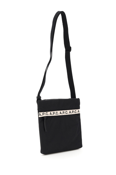 Shop Apc Sacoche Repeat Logo Bag In Black