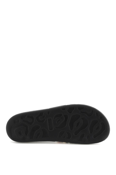 Shop Alexander Mcqueen Watercolor Print Rubber Slides In Black,white