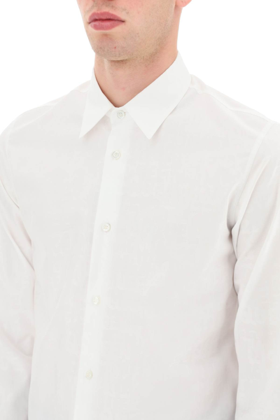 Shop Alexander Mcqueen Graffiti Logo Jacquard Cotton Shirt In White
