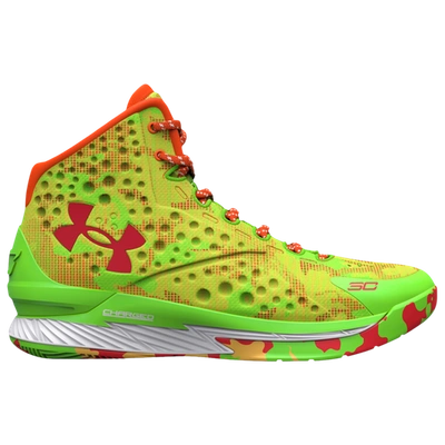 Shop Under Armour Mens  Curry 1 Retro In Hyper Green/team Orange/red