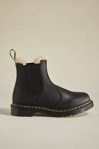 Dr. Martens Damen Leder 2976 Leonore Chelsea Stiefel Mit Kunstpelzfutter In Black Wyoming