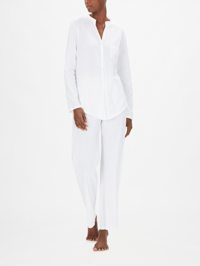 Shop Hanro Women's Long Sleeve Pyjama Set White