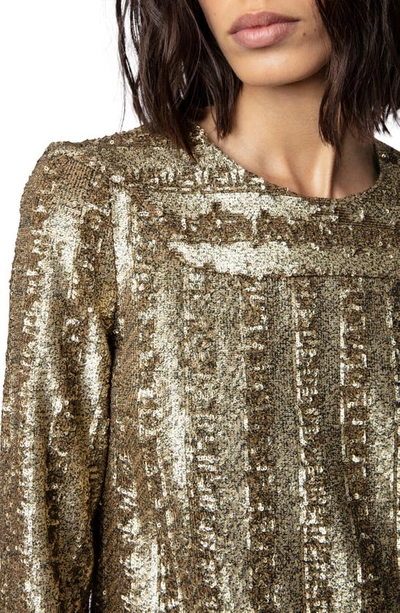 Zadig & Voltaire Roysse Sequin Minidress In Bronze