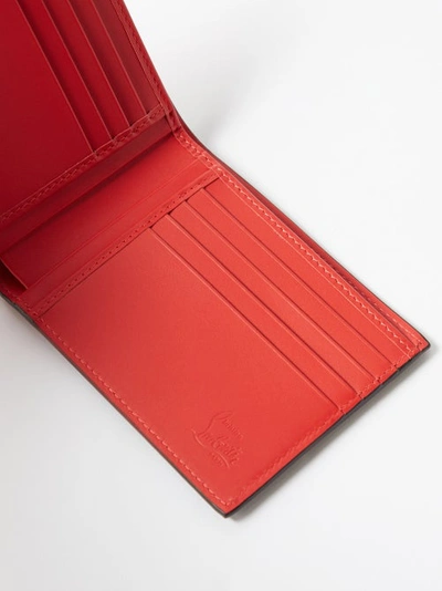 Red Coolcard rubber-inlay bi-fold leather wallet