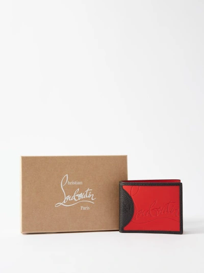 Red Coolcard rubber-inlay bi-fold leather wallet