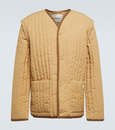 Shop Nanushka Loris Quilted Cotton Jacket In Prairie Sand