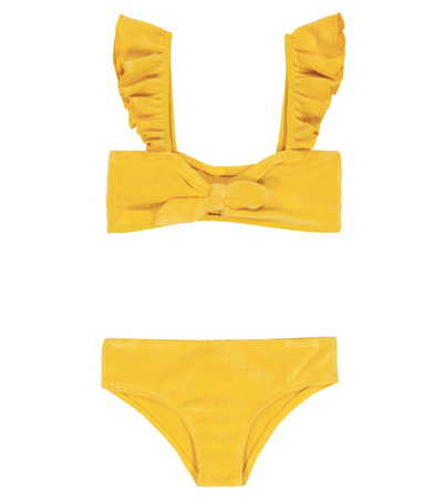 Shop Zimmermann Clover Terry Bikini In Mustard