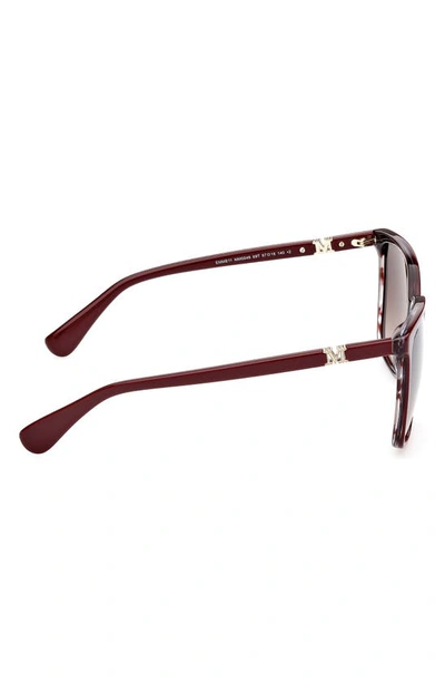 Shop Max Mara 57mm Gradient Square Sunglasses In Shiny Bordeaux/ Grad Bordeaux