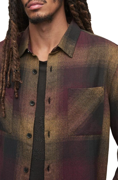 Shop John Varvatos Cole Regular Fit Cotton Button-up Shirt In Dark Plum