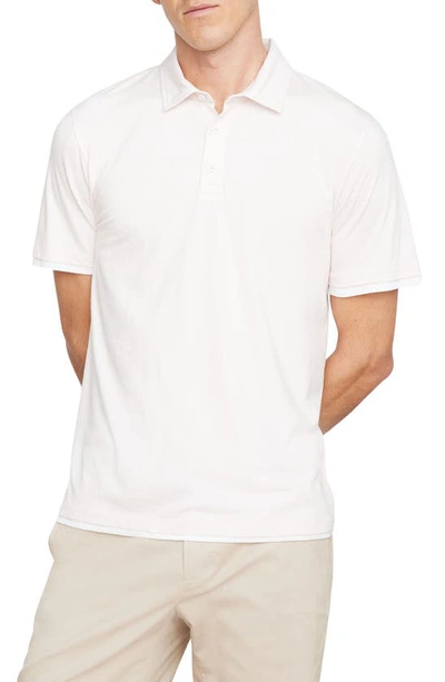 Shop Vince Double Layer Polo In Pink Sand/ Optic Whit