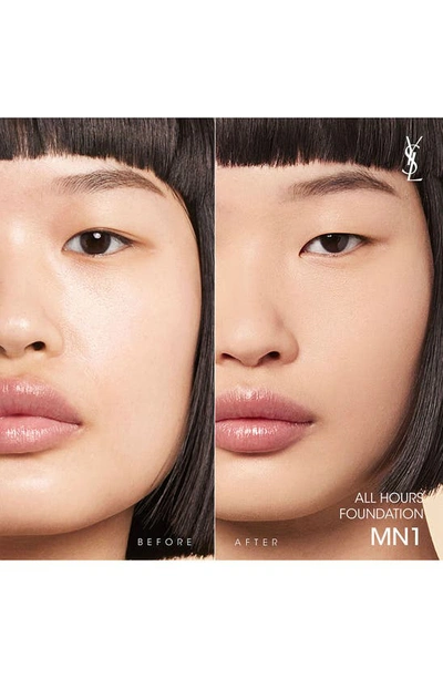 Saint Laurent All Hours Luminous Natural Matte Foundation 24h Longwear Spf 30 With Hyaluronic Acid Mn1 .85 Oz. / 2 In Mn1