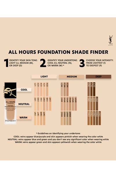 Saint Laurent All Hours Luminous Natural Matte Foundation 24h Longwear Spf 30 With Hyaluronic Acid Mn1 .85 Oz. / 2 In Mn1