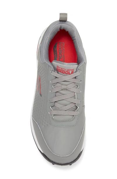 Shop Skechers Go Golf Arch Fit Set Up Waterproof Spikeless Golf Shoe In Grey/ Red