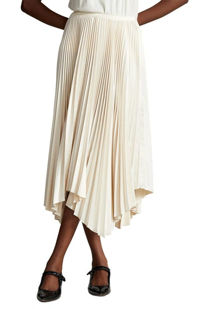 Shop Polo Ralph Lauren Asymmetric Pleated Skirt In Guide Cream