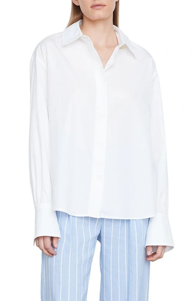 Shop Vince Relaxed Classic Cotton Shirt In Optic White