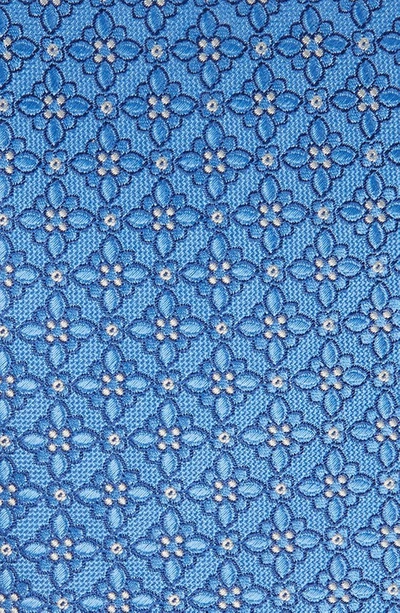 Eton Floral Medallion Silk Tie In Blue