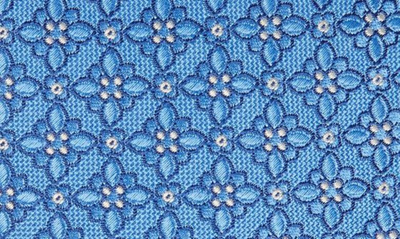 Eton Floral Medallion Silk Tie In Blue
