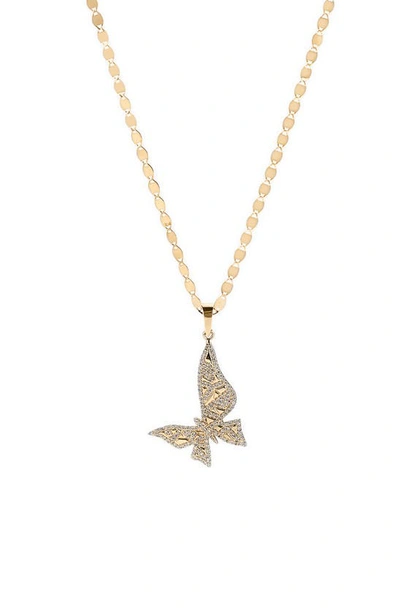 Shop Lana Diamond Butterfly Pendant Necklace In Yellow