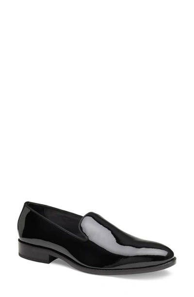 Johnston & Murphy Gavney Loafer Black Leather Slip On Casual Shoes Zpo3762 In Black Patent