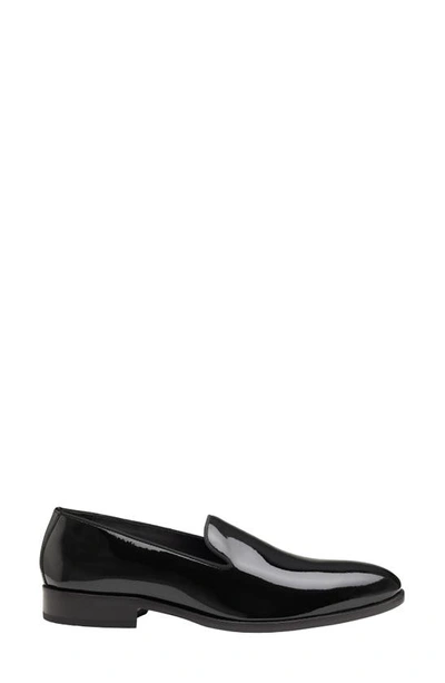 Johnston & Murphy Gavney Loafer Black Leather Slip On Casual Shoes Zpo3762 In Black Patent