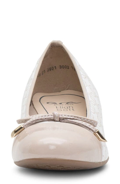 Shop Ara Belinda Ballet Flat In Sand/ White Logo Print