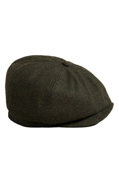 Shop Ted Baker Olliii Herringbone Baker Boy Hat In Khaki