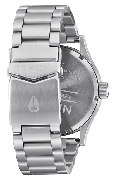 Shop Nixon Sentry Bracelet Watch, 42mm In Sage Sunray