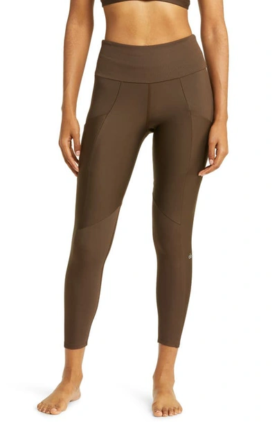 Alo Yoga Airlift High Waist Midi Leggings In Espresso
