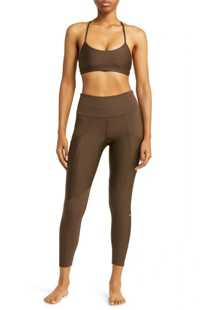 Alo Yoga Airlift High Waist Midi Leggings In Espresso