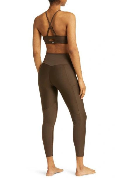 Alo Yoga Airlift High Waist Midi Leggings In Espresso