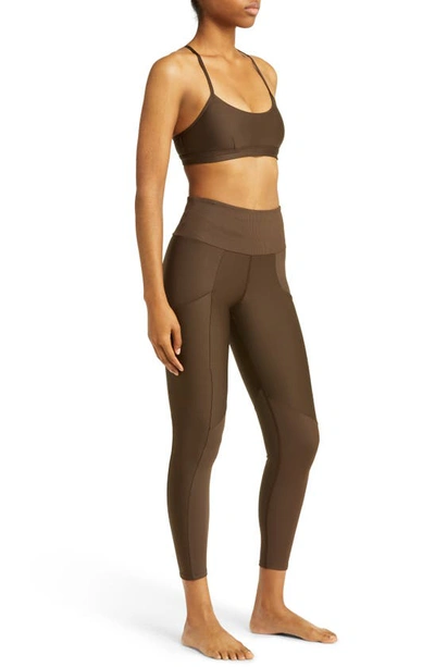 Alo Yoga Airlift High Waist Midi Leggings In Espresso