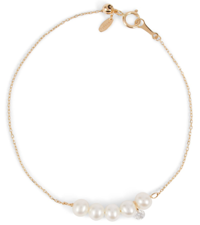 Shop Persée Aphrodite 18kt Gold Bracelet With Pearls And Diamonds
