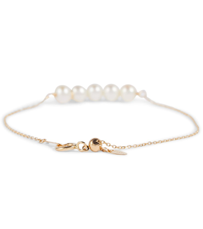 Shop Persée Aphrodite 18kt Gold Bracelet With Pearls And Diamonds