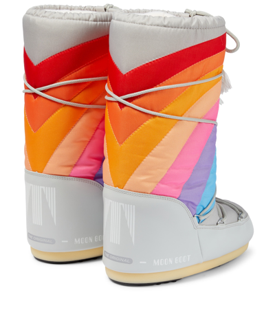 Shop Moon Boot Icon Rainbow Snow Boots In Glacier/blue-red