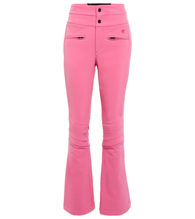 Shop Perfect Moment Aurora High-rise Softshell Flared Ski Pants In Azalia Pink