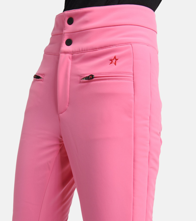 Shop Perfect Moment Aurora High-rise Softshell Flared Ski Pants In Azalia Pink